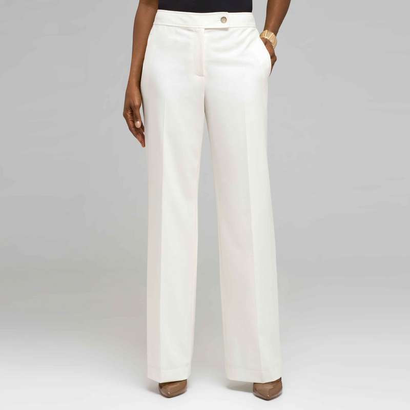 Flat Front Classic Pant, Bone, large image number 0