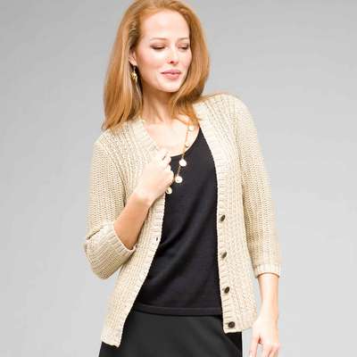 3/4 Sleeve V-Neck Cardigan