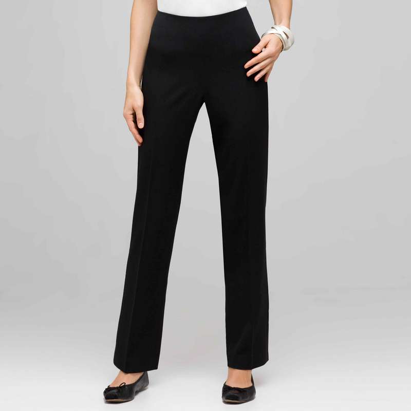 Flat Front Slim Pant, Black, large image number 0