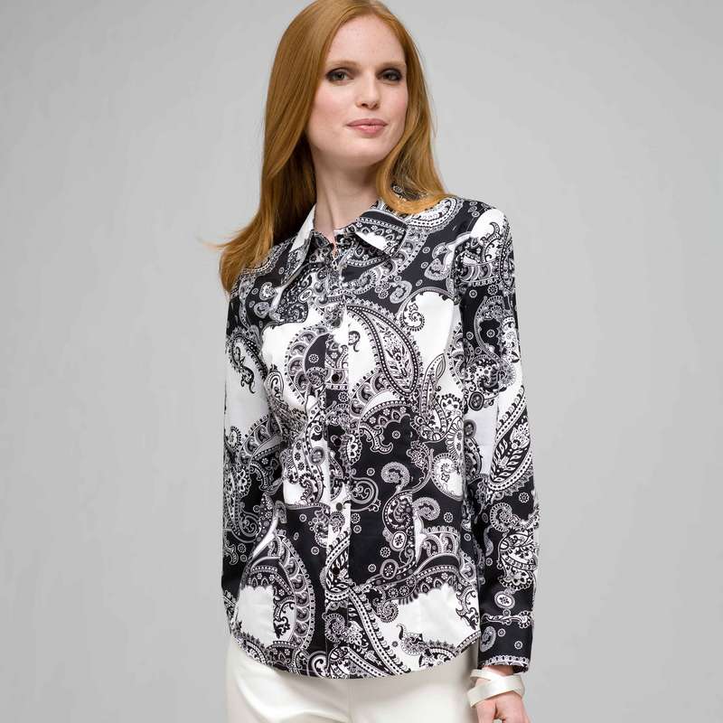 Paisley Shirt, Black & White, large image number 0